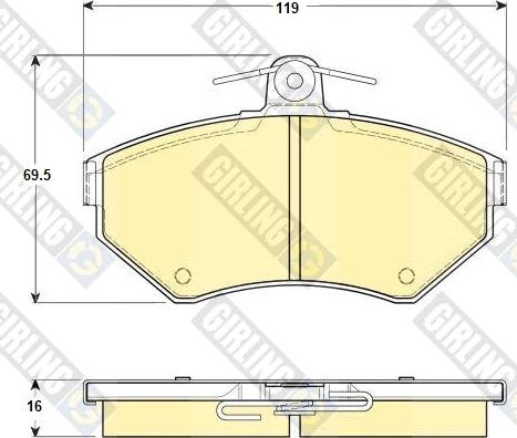 Girling 6114371 - Bremsbelagsatz, Scheibenbremse alexcarstop-ersatzteile.com