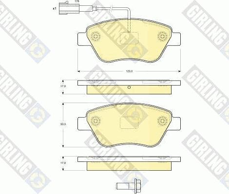 Girling 6115904 - Bremsbelagsatz, Scheibenbremse alexcarstop-ersatzteile.com