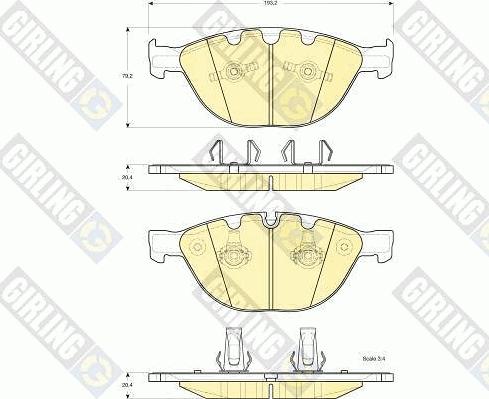 Girling 6115582 - Bremsbelagsatz, Scheibenbremse alexcarstop-ersatzteile.com