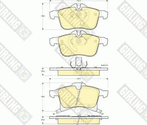 Girling 6115622 - Bremsbelagsatz, Scheibenbremse alexcarstop-ersatzteile.com