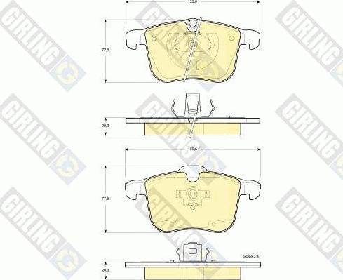 Girling 6115672 - Bremsbelagsatz, Scheibenbremse alexcarstop-ersatzteile.com