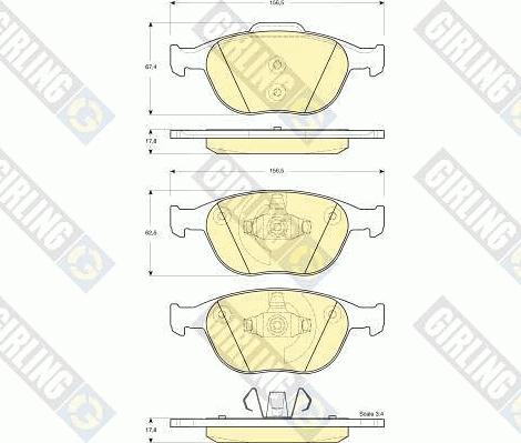 Girling 6115322 - Bremsbelagsatz, Scheibenbremse alexcarstop-ersatzteile.com