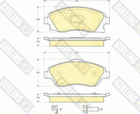 Girling 6115701 - Bremsbelagsatz, Scheibenbremse alexcarstop-ersatzteile.com