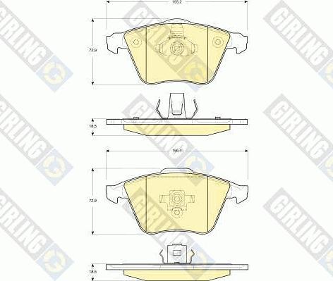 Girling 6116072 - Bremsbelagsatz, Scheibenbremse alexcarstop-ersatzteile.com