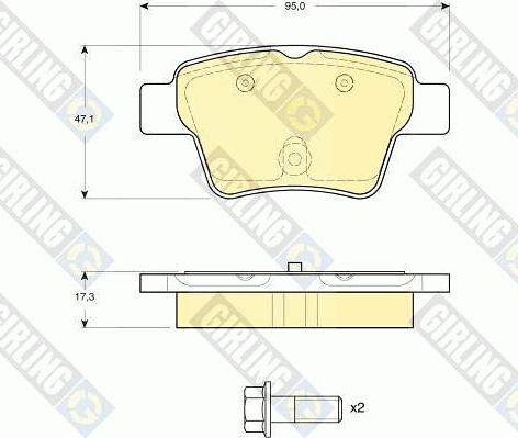 Girling 6116204 - Bremsbelagsatz, Scheibenbremse alexcarstop-ersatzteile.com