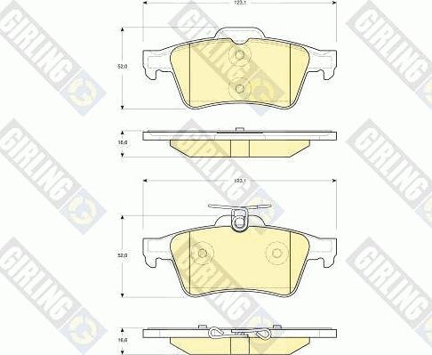 Girling 6116212 - Bremsbelagsatz, Scheibenbremse alexcarstop-ersatzteile.com