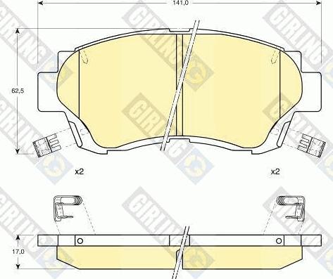 Girling 6111429 - Bremsbelagsatz, Scheibenbremse alexcarstop-ersatzteile.com