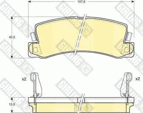 Girling 6111689 - Bremsbelagsatz, Scheibenbremse alexcarstop-ersatzteile.com