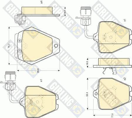 Girling 6111621 - Bremsbelagsatz, Scheibenbremse alexcarstop-ersatzteile.com