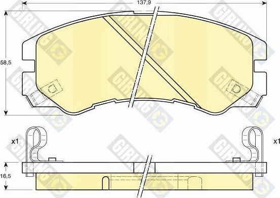 Girling 6111869 - Bremsbelagsatz, Scheibenbremse alexcarstop-ersatzteile.com