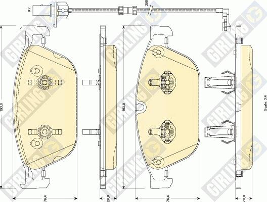 Girling 6118842 - Bremsbelagsatz, Scheibenbremse alexcarstop-ersatzteile.com