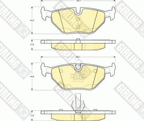 Girling 6113442 - Bremsbelagsatz, Scheibenbremse alexcarstop-ersatzteile.com