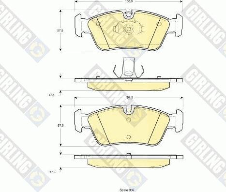 Girling 6113482 - Bremsbelagsatz, Scheibenbremse alexcarstop-ersatzteile.com