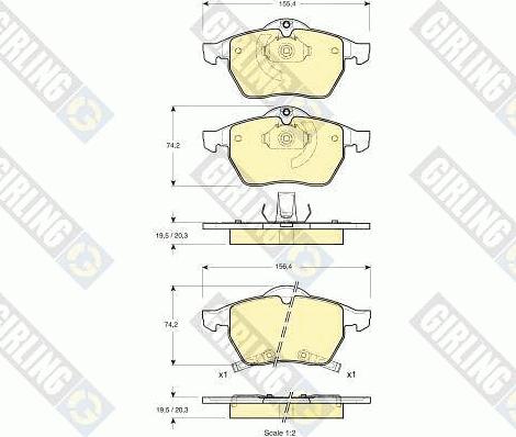 Girling 6113422 - Bremsbelagsatz, Scheibenbremse alexcarstop-ersatzteile.com