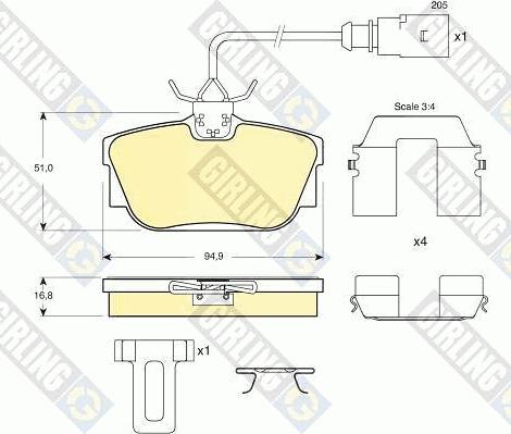 Girling 6113691 - Bremsbelagsatz, Scheibenbremse alexcarstop-ersatzteile.com