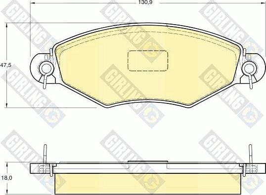 Girling 6113614 - Bremsbelagsatz, Scheibenbremse alexcarstop-ersatzteile.com