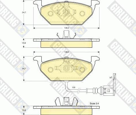 Girling 6113865 - Bremsbelagsatz, Scheibenbremse alexcarstop-ersatzteile.com