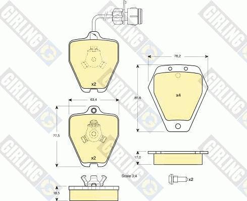 Girling 6113291 - Bremsbelagsatz, Scheibenbremse alexcarstop-ersatzteile.com