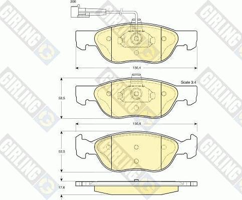 Girling 6112902 - Bremsbelagsatz, Scheibenbremse alexcarstop-ersatzteile.com