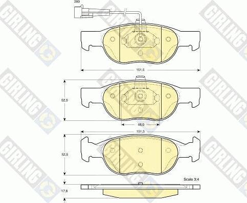 Girling 6112912 - Bremsbelagsatz, Scheibenbremse alexcarstop-ersatzteile.com