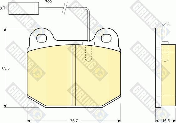 Girling 6112532 - Bremsbelagsatz, Scheibenbremse alexcarstop-ersatzteile.com