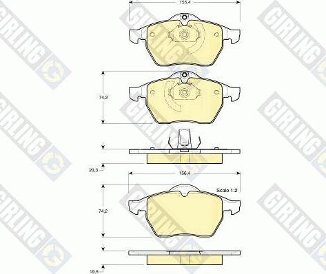 Girling 6112712 - Bremsbelagsatz, Scheibenbremse alexcarstop-ersatzteile.com