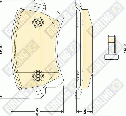 Girling 6117631 - Bremsbelagsatz, Scheibenbremse alexcarstop-ersatzteile.com