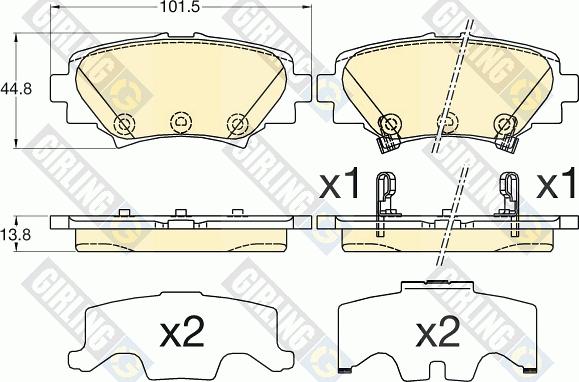 Girling 6135937 - Bremsbelagsatz, Scheibenbremse alexcarstop-ersatzteile.com