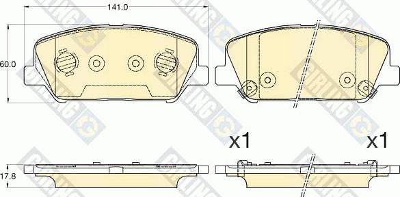 Girling 6135826 - Bremsbelagsatz, Scheibenbremse alexcarstop-ersatzteile.com