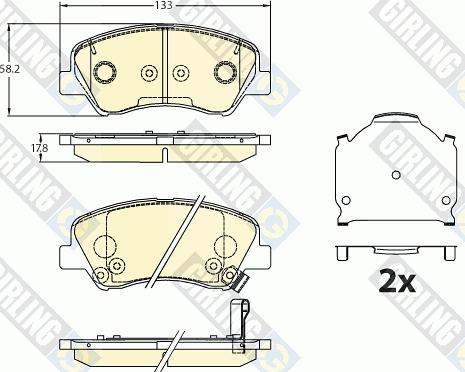 Girling 6136306 - Bremsbelagsatz, Scheibenbremse alexcarstop-ersatzteile.com