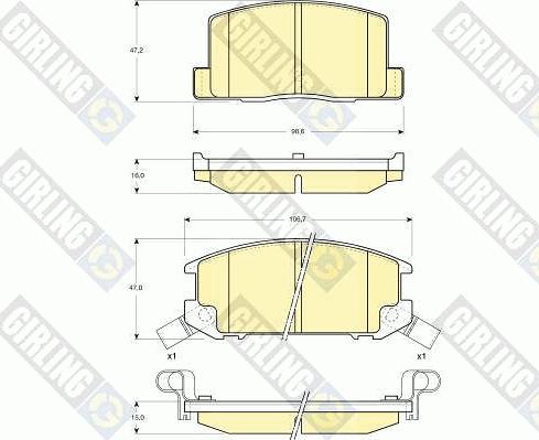 Girling 6130589 - Bremsbelagsatz, Scheibenbremse alexcarstop-ersatzteile.com