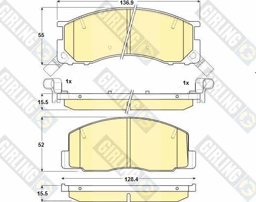 Girling 6130869 - Bremsbelagsatz, Scheibenbremse alexcarstop-ersatzteile.com