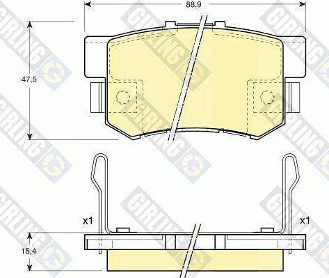 Girling 6131549 - Bremsbelagsatz, Scheibenbremse alexcarstop-ersatzteile.com