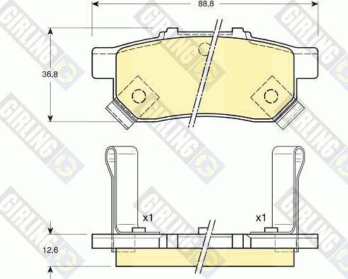 Girling 6131609 - Bremsbelagsatz, Scheibenbremse alexcarstop-ersatzteile.com