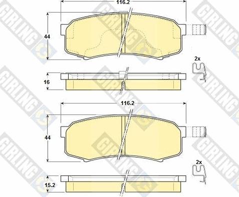 Girling 6131109 - Bremsbelagsatz, Scheibenbremse alexcarstop-ersatzteile.com