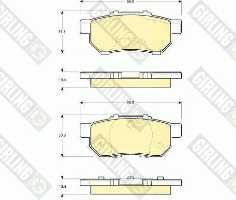 Girling 6131139 - Bremsbelagsatz, Scheibenbremse alexcarstop-ersatzteile.com