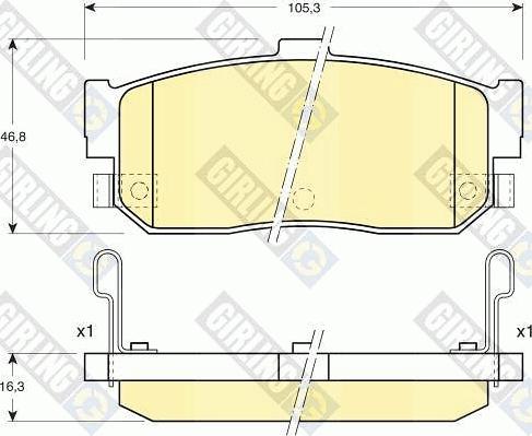 Girling 6131819 - Bremsbelagsatz, Scheibenbremse alexcarstop-ersatzteile.com