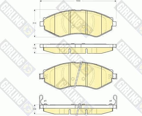 Girling 6133479 - Bremsbelagsatz, Scheibenbremse alexcarstop-ersatzteile.com