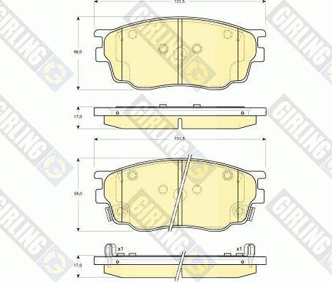 Girling 6133099 - Bremsbelagsatz, Scheibenbremse alexcarstop-ersatzteile.com