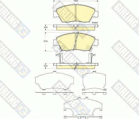 Girling 6133759 - Bremsbelagsatz, Scheibenbremse alexcarstop-ersatzteile.com