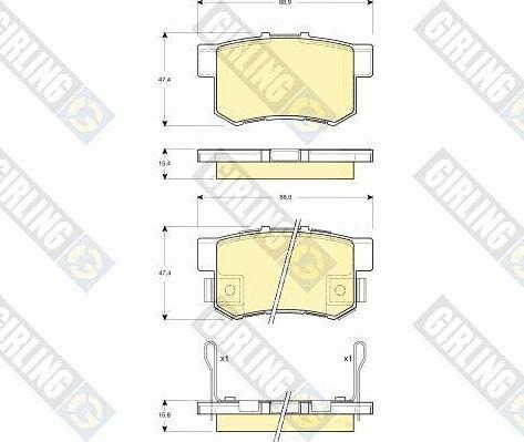 Girling 6132699 - Bremsbelagsatz, Scheibenbremse alexcarstop-ersatzteile.com