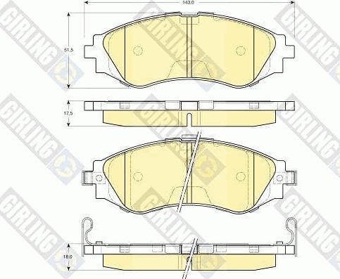 Girling 6132169 - Bremsbelagsatz, Scheibenbremse alexcarstop-ersatzteile.com