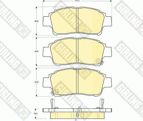 Girling 6132189 - Bremsbelagsatz, Scheibenbremse alexcarstop-ersatzteile.com