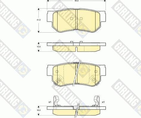 Girling 6132849 - Bremsbelagsatz, Scheibenbremse alexcarstop-ersatzteile.com