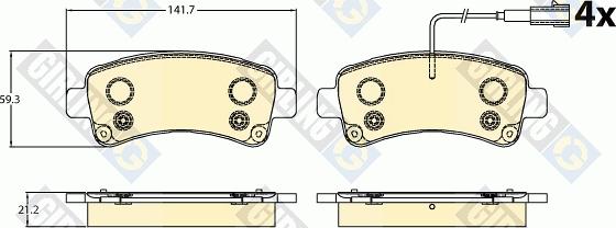 Girling 6121065 - Bremsbelagsatz, Scheibenbremse alexcarstop-ersatzteile.com