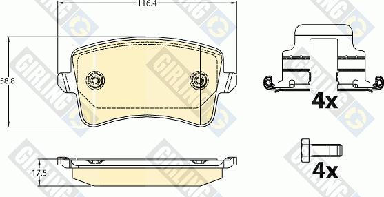 Girling 6121071 - Bremsbelagsatz, Scheibenbremse alexcarstop-ersatzteile.com