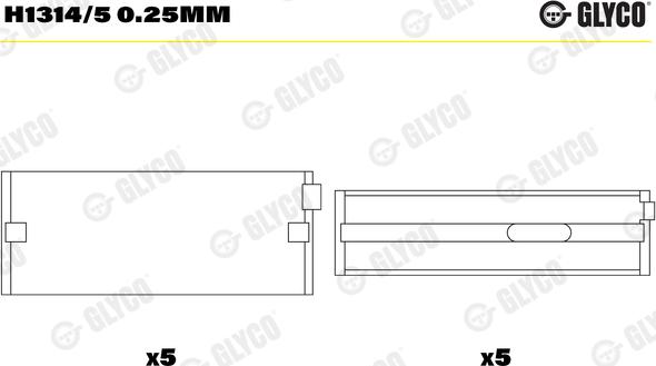 Glyco H1314/5 0.25MM - Kurbelwellenlager alexcarstop-ersatzteile.com