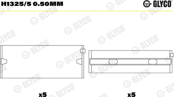 Glyco H1325/5 0.50mm - Kurbelwellenlager alexcarstop-ersatzteile.com