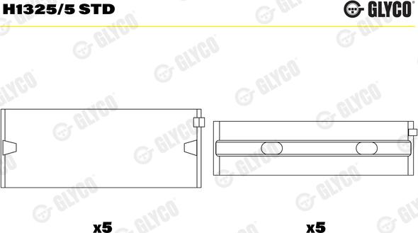 Glyco H1325/5 STD - Kurbelwellenlager alexcarstop-ersatzteile.com