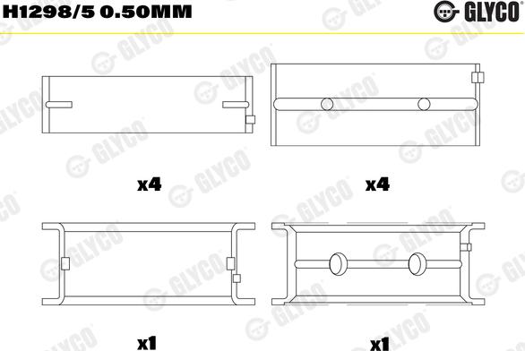 Glyco H1298/5 0.50MM - Kurbelwellenlager alexcarstop-ersatzteile.com